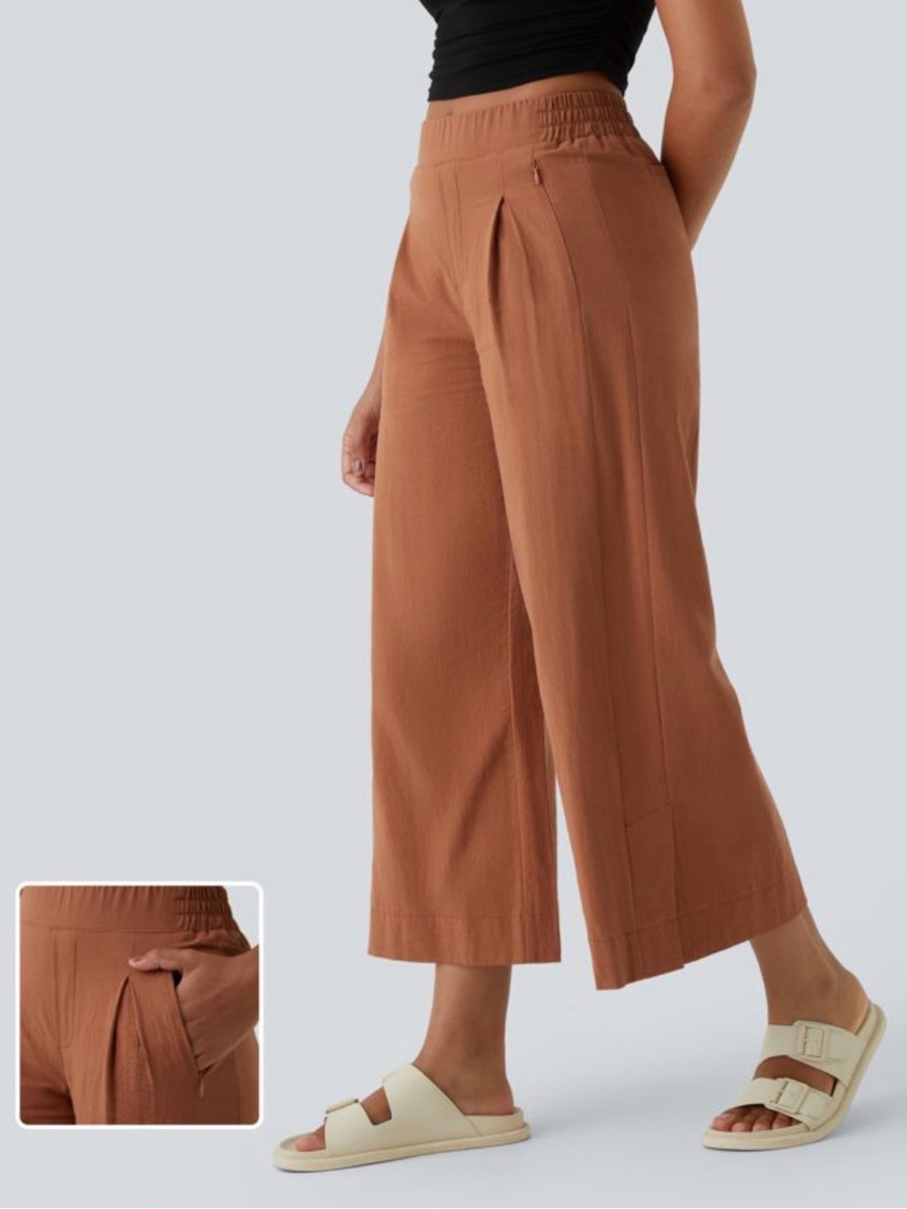 NWT Halara cotton cropped Wideleg pant size M
